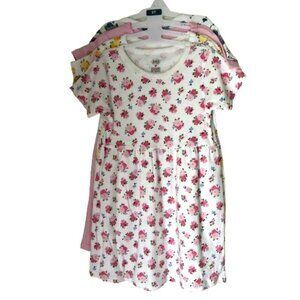 Loveable Friends Set Of 4 Crew Neck Floral Knee Length Cotton Dresses Girl Sz 5T